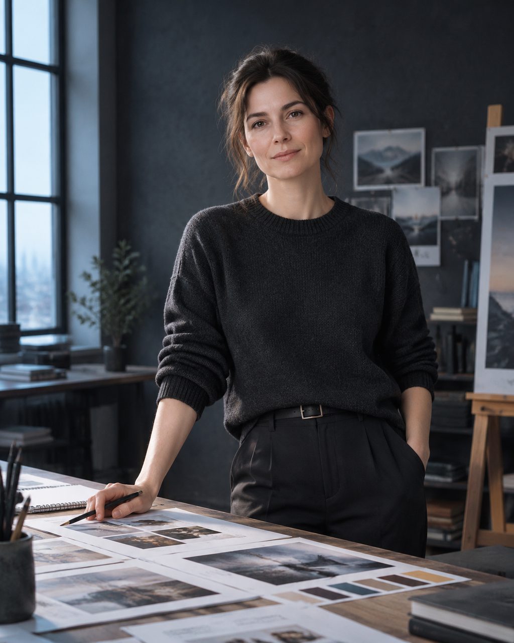 The Vorngix studio director beside the proofing table